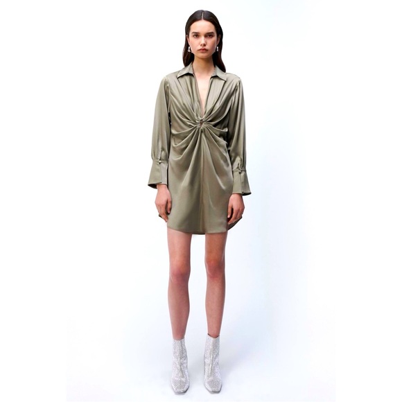 NWT JONATHAN SIMKHAI Roma Mini Dress in Willow Size Small - Picture 3 of 12